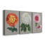 «Chrysanthemum on Grey I», ensemble de 3 impressions sur toile tendue-808520409