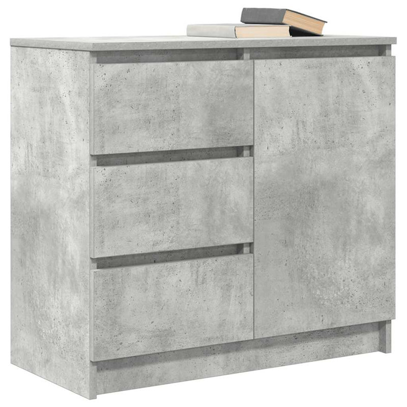 Sideboard With Drawer 71X35x65 Cm Engineered Wood, Concrete Grey