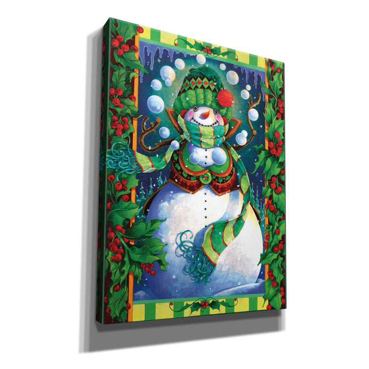 The Holiday Aisle® Snowman On Canvas by David Galchutt Print | Wayfair