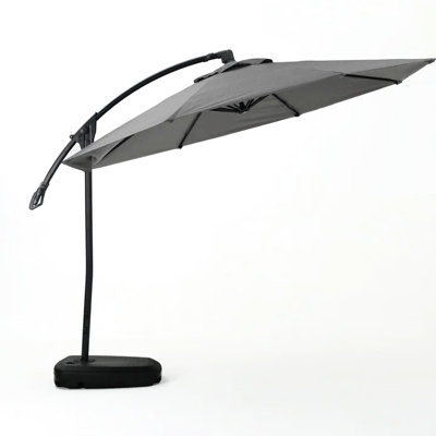 Modern Simple Banana Shape Umbrella With Aluminum, Suitable For Gardens, , Gray Tone Outdoor Spaces, Aluminum Frame, To Mild Weather,