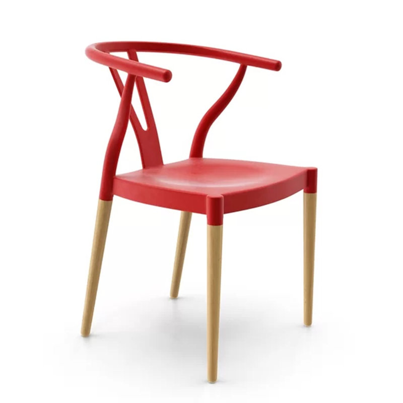 Fauteuil en hêtre 17,5 po Jase, Rouge