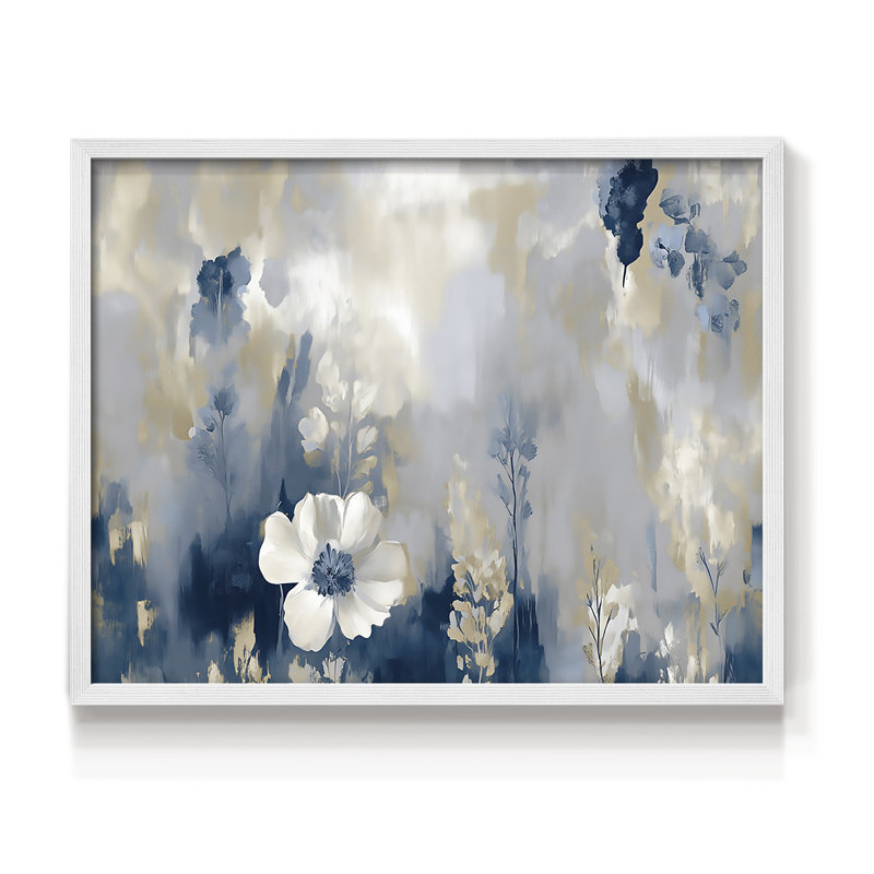 Abstract Series-CIV -Framed Print - Restickable, 16" H x 20" W, White