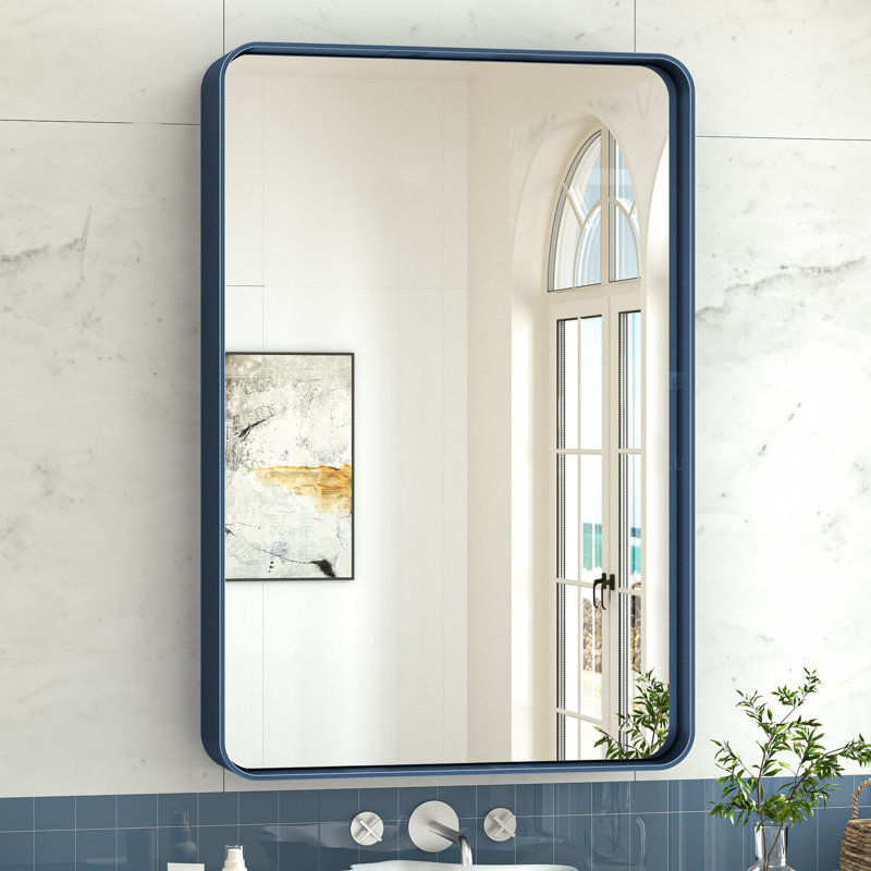 Miroir d'appoint Tyro, 36 po x 24 po, Bleu, Rectangulaire