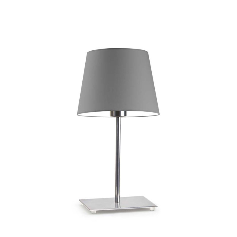 Asaun Metal Table Lamp, Chrome, Grey