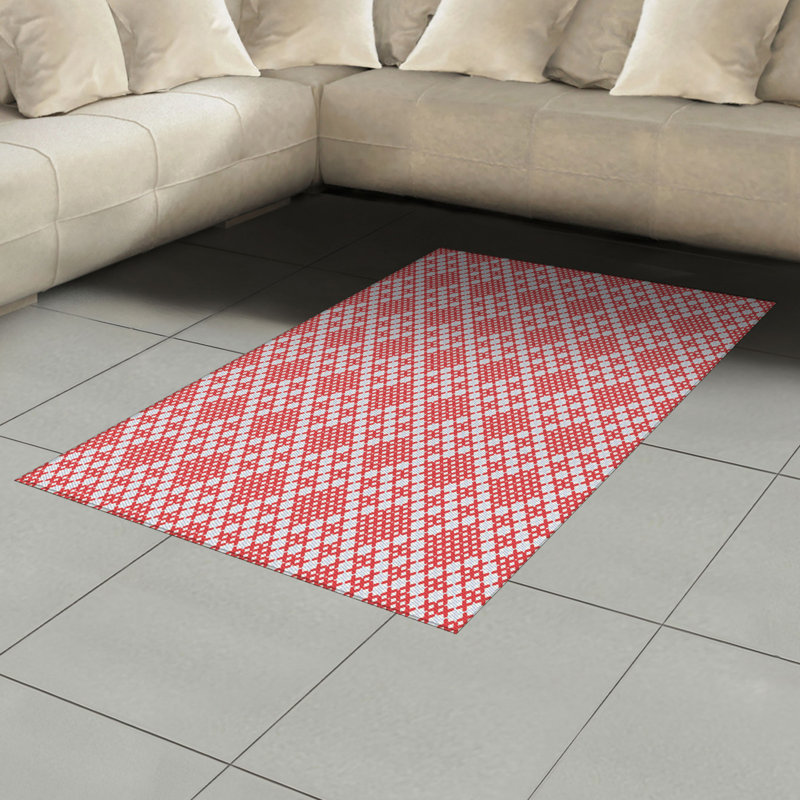 Ethnic High Density Long Fiber Poly Threads Decorative Area Rug Carpet, Rectangle 4' x 5'8"