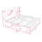 King Two Drawers Wood Platform Bed with Headboard and USB-106897436
