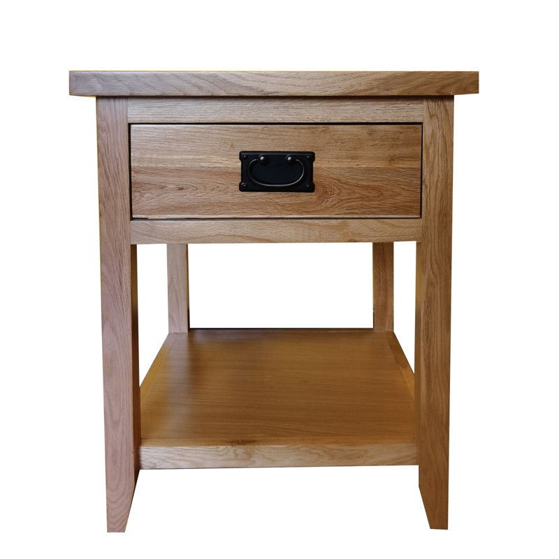 Neilton 50cm W Solid Wood Bedside Table