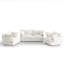 Ensemble de canapé modulaire 4 pièces en chenille beige rembourré - Mobilier de salon moelleux à coussins nuageux, aménagement personnalisable pour des salons confortables-1331245749