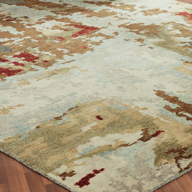 Chandley Wool Abstract Area Rug in Brown/Gray, Rectangle 2' x 3'