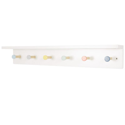 6 - Hook Wall Mounted Coat Rack
