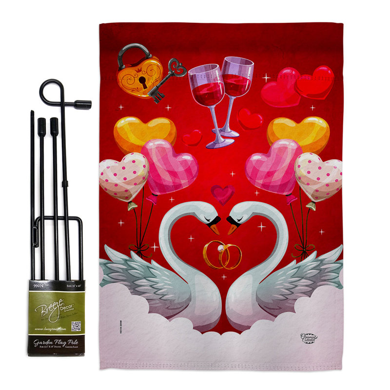 Ensemble de drapeaux en polyester 19 po x 13 po Sweet Couple