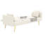 Canapé-lit en velours convertible avec 2 coussins-123368489