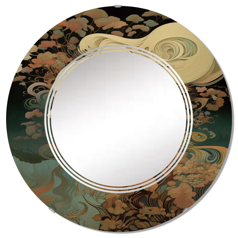 Prioleau - Miroir mural moderne rond, 32 po x 32 po
