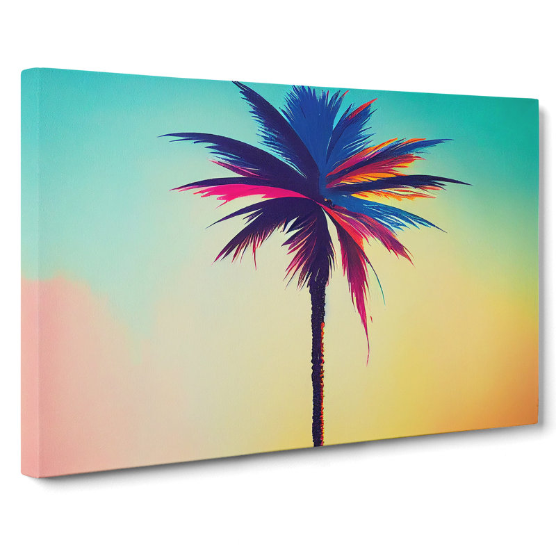 Painted Palm Tree Vol.3 Abstract - Wrapped Canvas, 35cm H x 50cm W x 3cm D