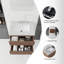 Meuble-lavabo suspendu de 61 cm avec lavabo, tiroir à fermeture amortie, comptoir et dosseret en marbre synthétique blanc granité de 5 cm, contreplaqué