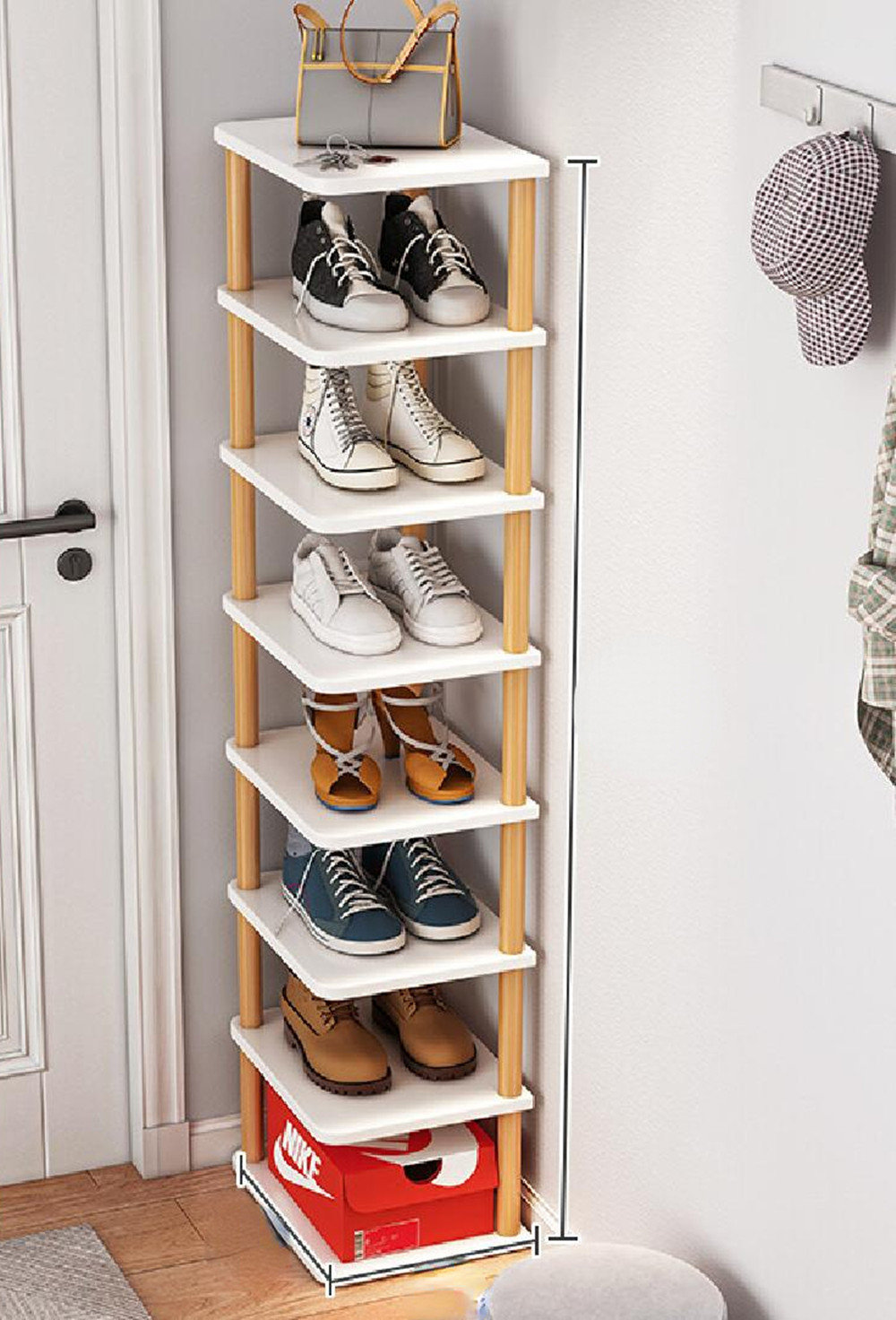 2-Tier 8 Pair Stackable Shoe Rack Latitude Run