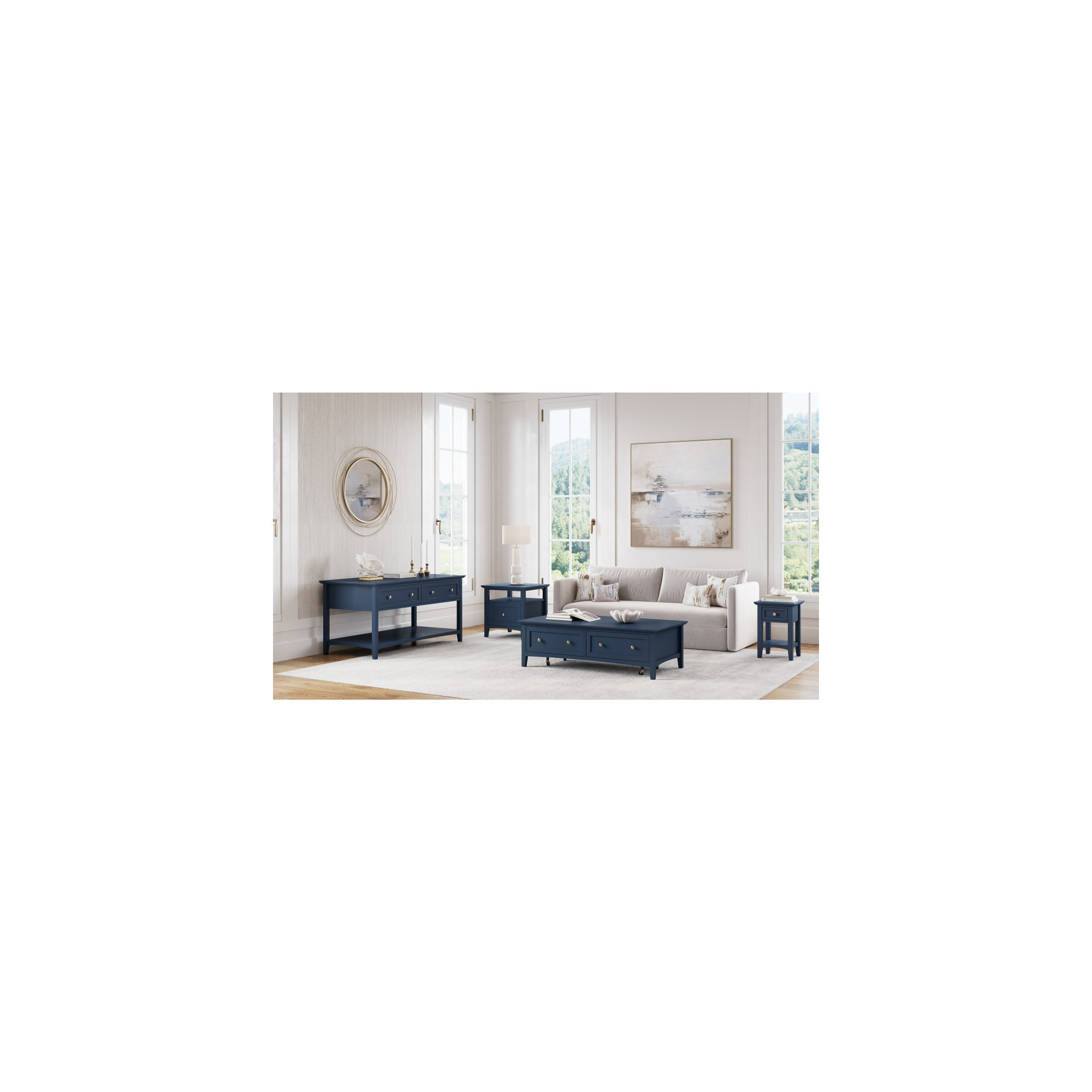 Renee Square End Table, Blue