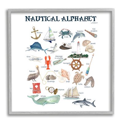 " Educational Nautical Alphabet Learning Chart Marine Wildlife " by Dishique