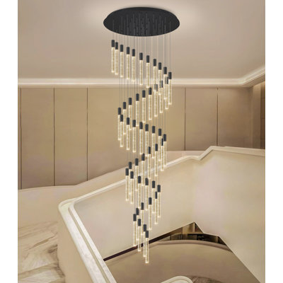 High Ceiling Crystal Staircase Chandelier