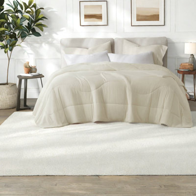 Luxury King/cal King Bedding Sets, Reversible Tencel Comforter, Modern Cool Ivory Design