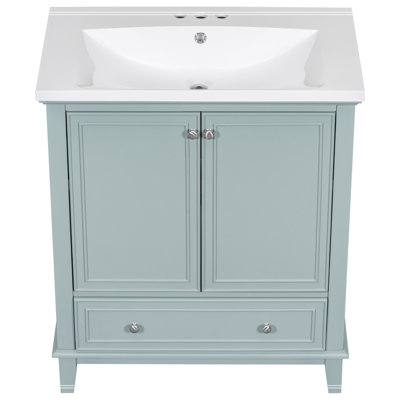 30" Bathroom Vanity with Sink Combo, Multi-functional Bathroom Cabinet with Doors and Drawer
