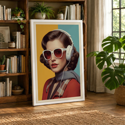 Portrait in Style Retro 1 Piece Wrapped Canvas Wall Art
