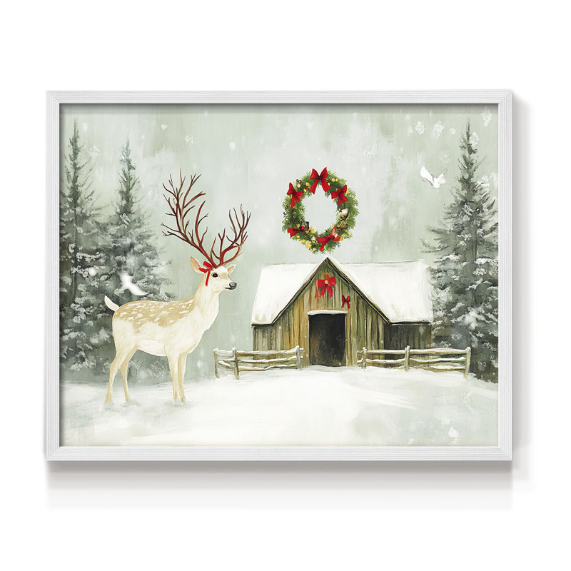 Chirstmas Art-CDLI -Framed Print - Restickable, H 11 po x l 14 po, Blanc