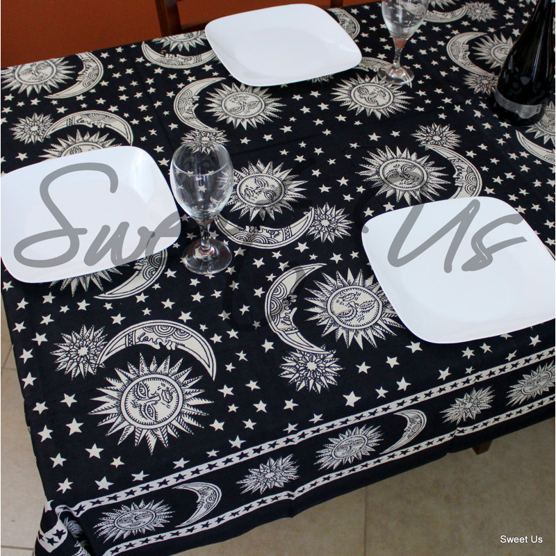 Nappe céleste en coton Rectangle Sun Moon Star, L 70 po x L 104 po