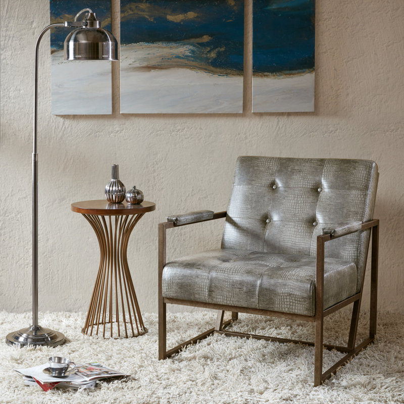 Fauteuil Zora Wembley, Similicuir gris