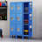 Blue Metal Locker With 3 Doors For And Garage Gym Home Office Employee - Three Compartment Design, Ventilation Holes, Useful Accessories Use