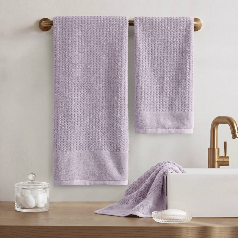 Quick Dry Bath Towels, 6 Piece Combed Cotton Waffle Modern Home Set