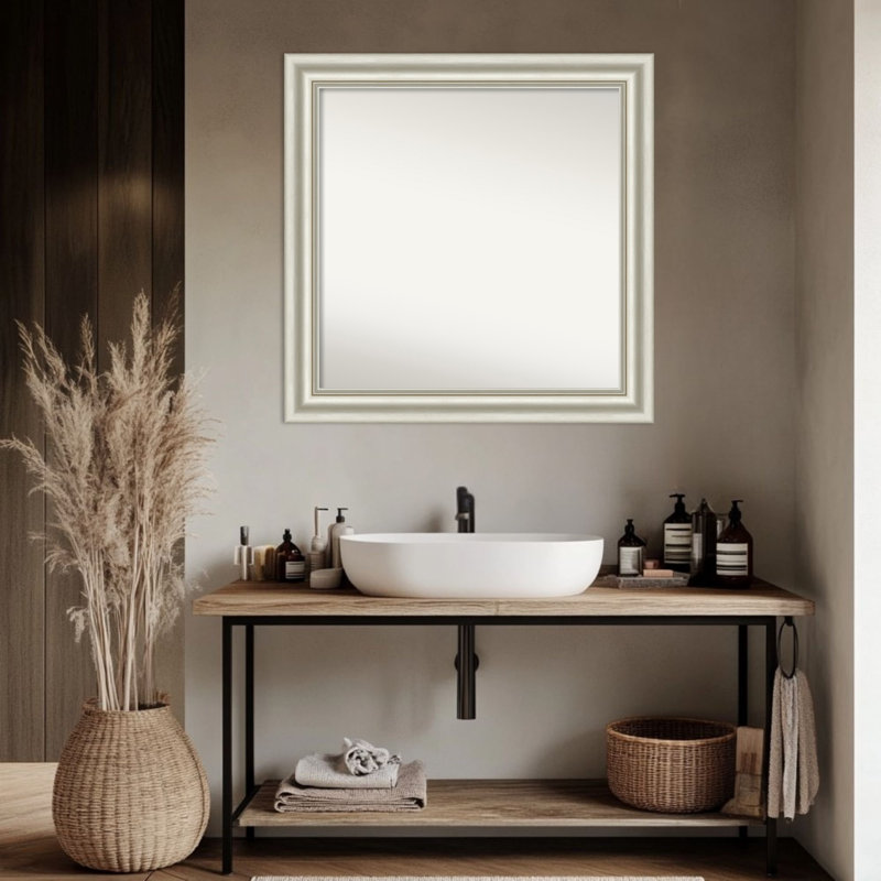 Miroir mural de salle de bain Sophia, Argent argent, 31,5 po x 31,5 po