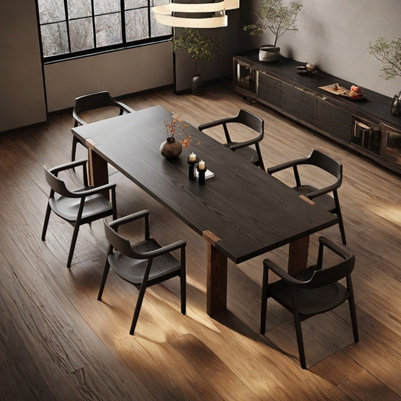 Ash wood dining table household solid wood, 29.53"H x 62.99"L x 31.5"W