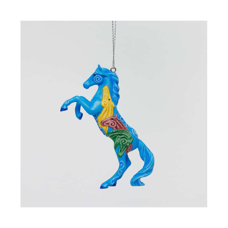 Ornement en forme de sentier de poneys peints