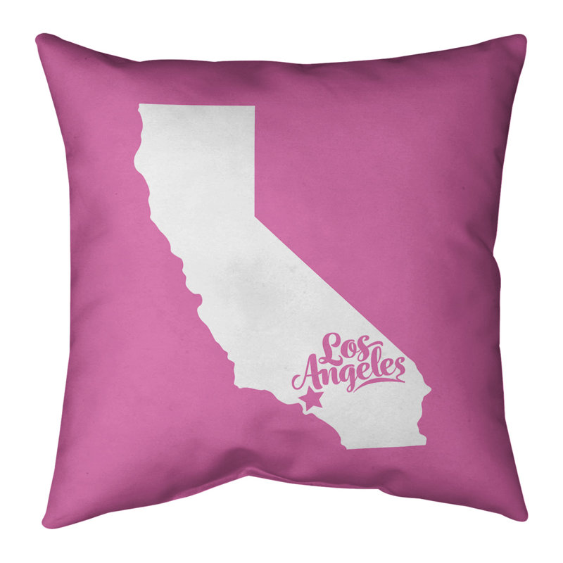 Housse de coussin, Los Angeles, 14 po x 14 po, Rose