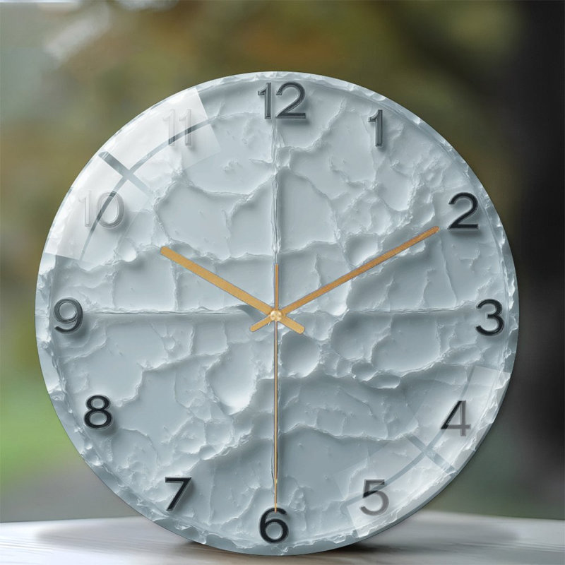 Horloge murale de luxe à surface craquelée Artisan Design - horloge murale moderne en verre 12 po