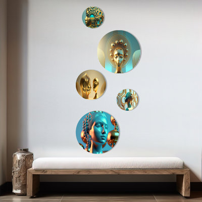 Décoration murale en métal «Marble Woman surrealistic Universe III - Modern Woman»