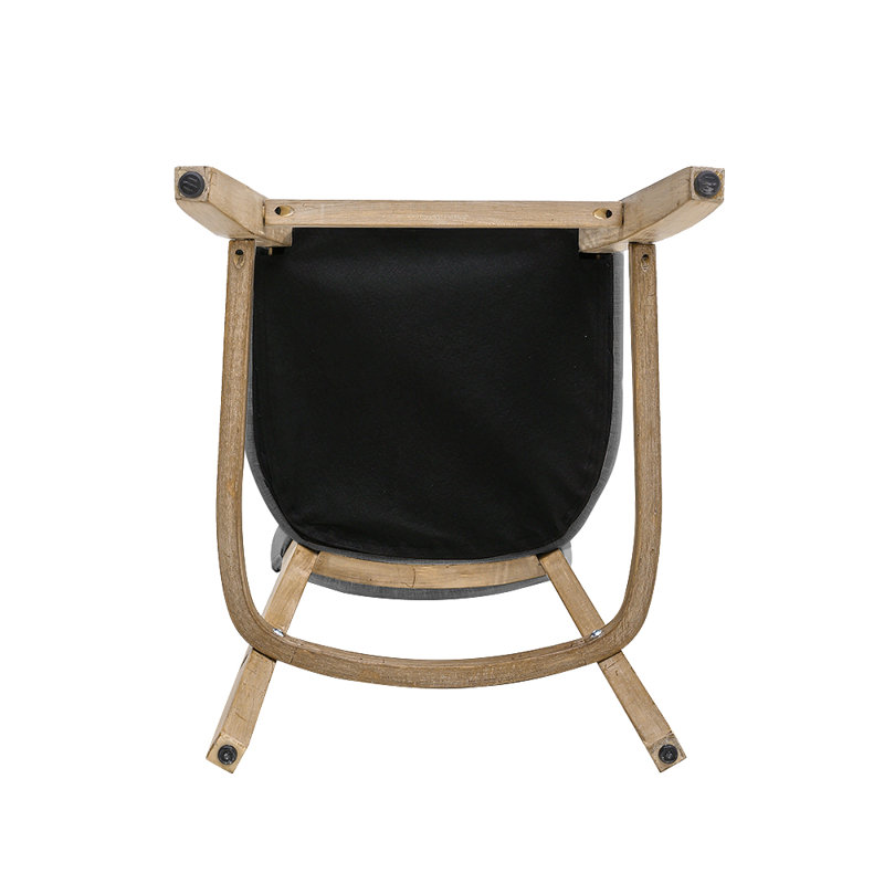Upholstered Counter Stool with Solid Wood Frame, Grey