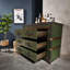 Buffet avec cadre en bois et extérieur en cuir 55,11 po