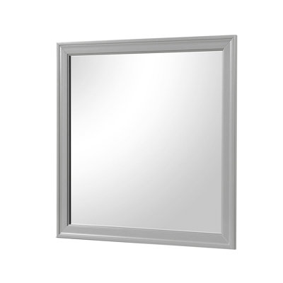 Miroir de commode Ryla, cadre carré de 38 pouces, bois massif de ferme