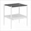 Verre trempé gris café & amp; Ensemble de tables de bout pour le salon, facile à nettoyer et amp; Vaste espace de rangement-278998338