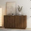 Buffet moderne en bois avec rangement, buffet cannelé avec tablettes réglables et design élégant pour une utilisation polyvalente-1889833563