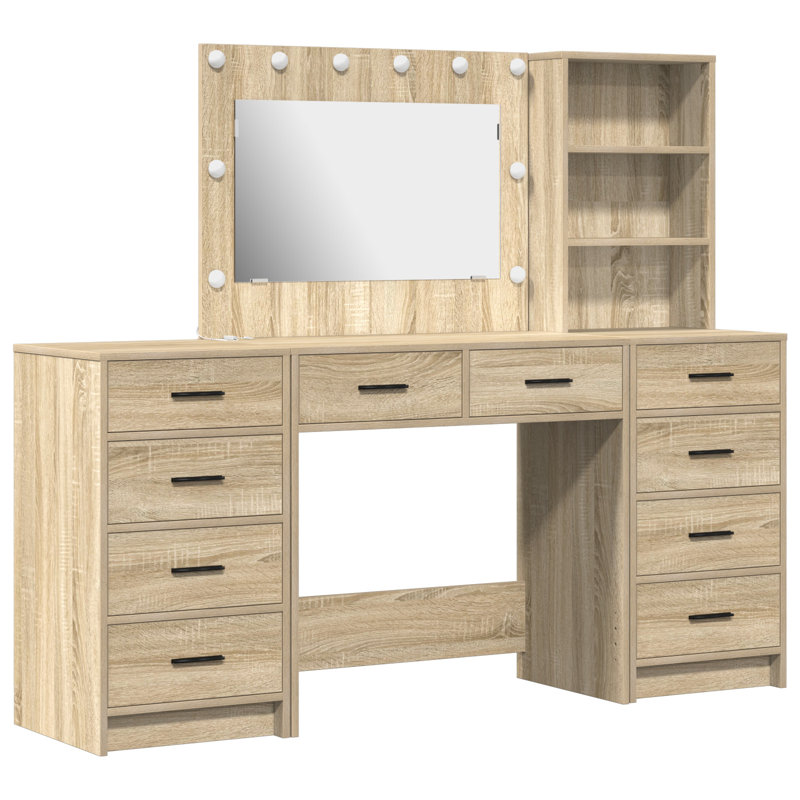 Set Of 3 Engineered Wood Standard, Sonoma Oak