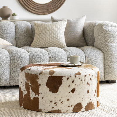Cattima Hair on Hide Ottoman by Wade Logan