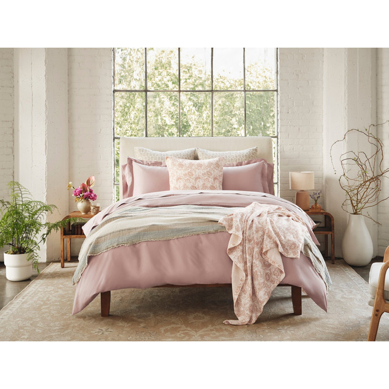 Balboa Organic Print Reversible Throw Pillow, Undyed w/Dew