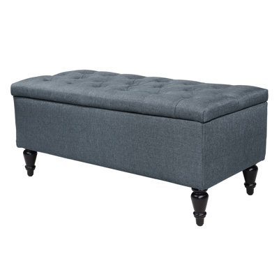 Banc de rangement rembourré avec pieds en bois massif Balcom