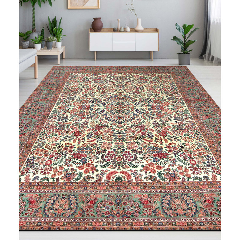 Tapis bleu marine de haute qualité noué à la main