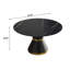 Table de salle à manger moderne 53,15 po en pierre artificielle ronde en acier au carbone pouvant accueillir 6 personnes-118003236