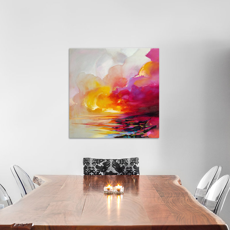 Abat-jour magenta, reproduction d’art sur toile tendue, H 12 po x l 12 po x P 0,75 po