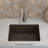 Lexicon Platinum 23" x 18" Single Bowl Quartz Kitchen Sink, Drop-In or Undermount, Granite Composite-101021196